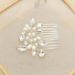 Faux Pearl Rhinestone Hair Comb Head Jewelry Hair Accessories for Girls Women