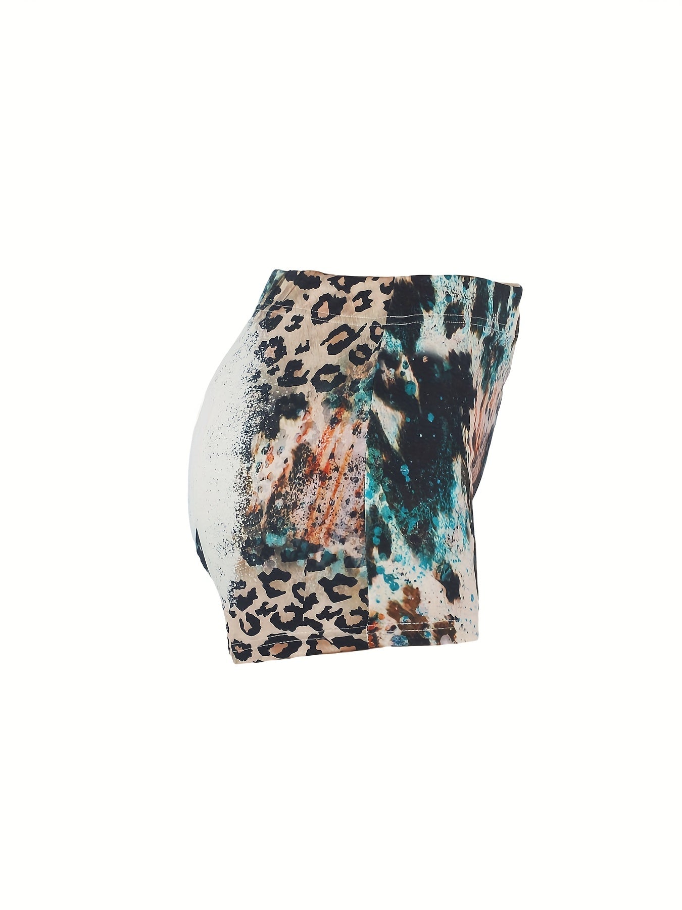 Anchor & Leopard Print Skinny Shorts