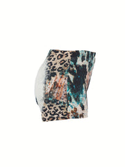 Anchor & Leopard Print Skinny Shorts