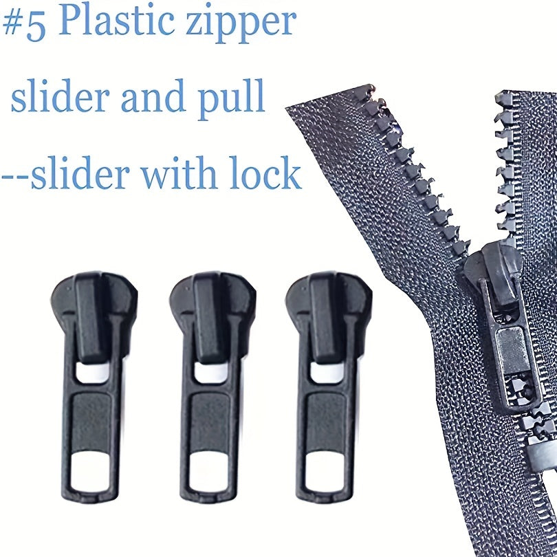 57pc Zipper Repair Kit for Coats Jackets Metal Plastic Nylon Zipper