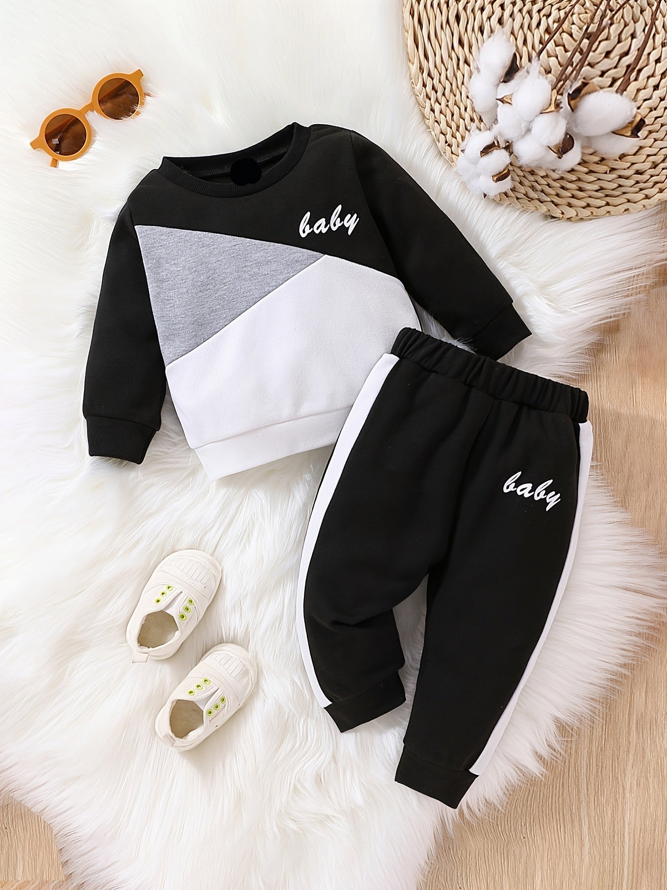 Baby Boys Casual Sweatshirt & Sweatpants Set for Autumn/Spring
