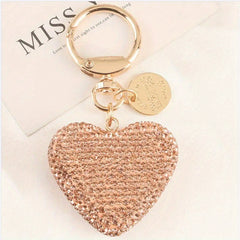 Love Car Keychain For Men Creative Diamond Set Love Earphone Case Bag Pendant