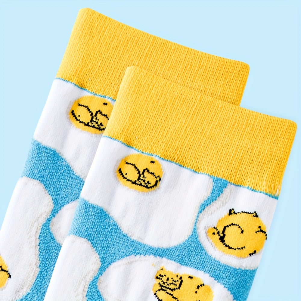 Cute Cartoon Cat Print Socks for Women