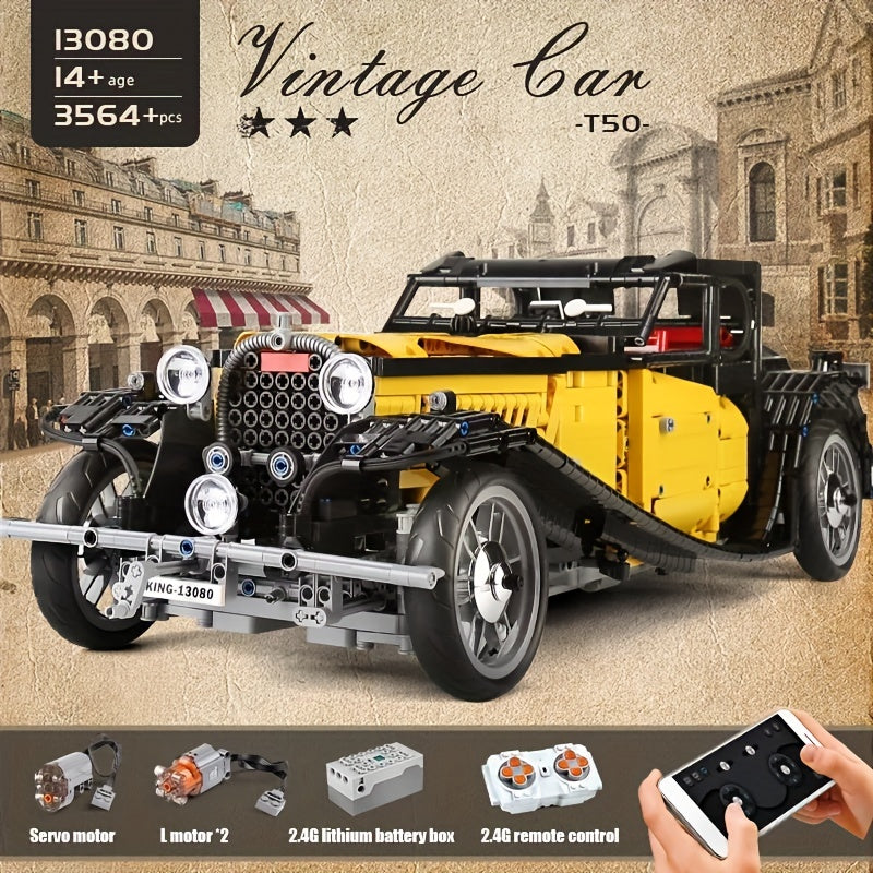 Classic Retro Vintage Car Building Blocks Toys Gift