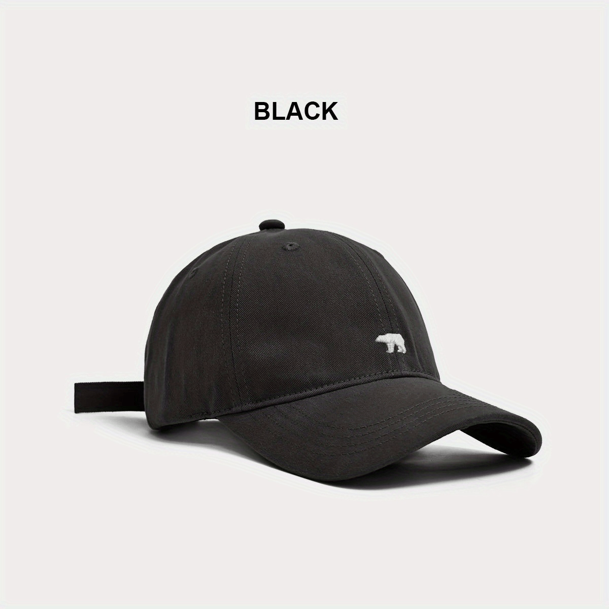 Polar Bear Embroidered Denim Baseball Cap Unisex Sunshade Hat