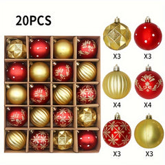 20pcs Christmas Decorative Ball Tree Hanging Decorations Supplies