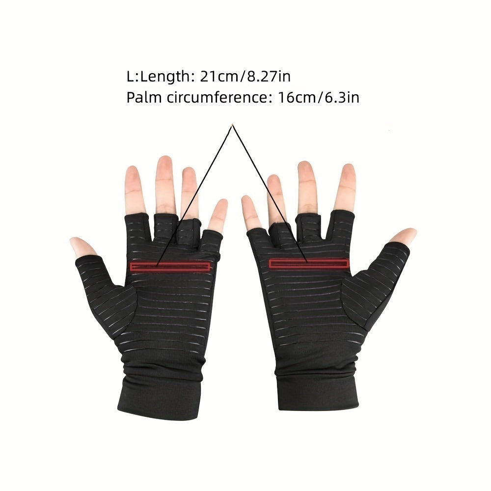 Compression Fingerless Gloves for Typing Anti Slip Comfortable Handwear