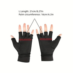 Compression Fingerless Gloves for Typing Anti Slip Comfortable Handwear