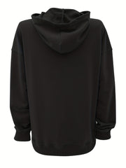 Kangaroo Pocket Hoodie Casual Long Sleeve Sweatshirt Women's Clothing
