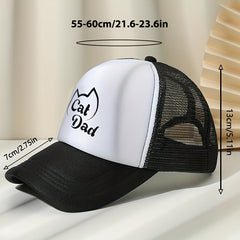 Cat Dad Letter Print Hat Summer Sunshade Baseball Cap Outdoor Sports Hat