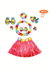 Kids Hawaiian Straw Skirt 40 01cm Set Children Stage Performance Clothes