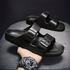 Men's Two Band Slide Sandals for Outdoor Beach