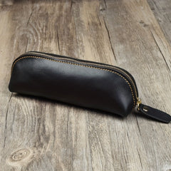 Vintage Faux Leather Pencil Bag Stationery Holder Pen Case Zipper
