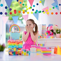 Colorful Pom Pom Garland 6.5 Feet Long Felt Ball Garlands