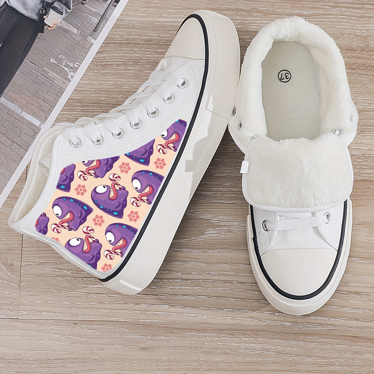 Plush Lined Thermal Chunky Canvas Sneakers High Top