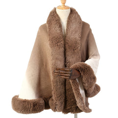Rabbit Fur Shawl Scarf Collar Cashmere Cloak Winter Warm Wrap
