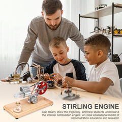 Mini Stirling Engine Motor Kit LED Generator Science Kit