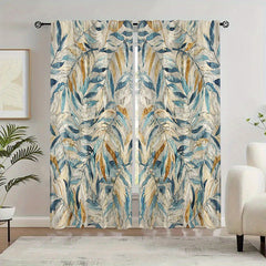 Floral Printed Curtains Semi Blackout Decorative Curtains