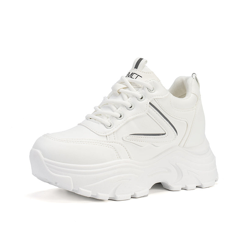Waterproof Running Sports Shoes Thick Sole Lace up Sneakers Women's Footwear