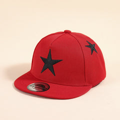 Hip Hop Wide Brim Hat with Star Embroidery