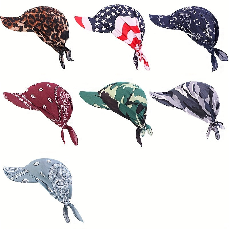 Paisley Print Turban Cap Headwrap Sun Visor Hat