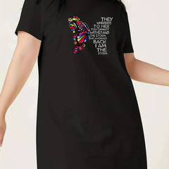 Butterfly & Letter Print Sleep Dress