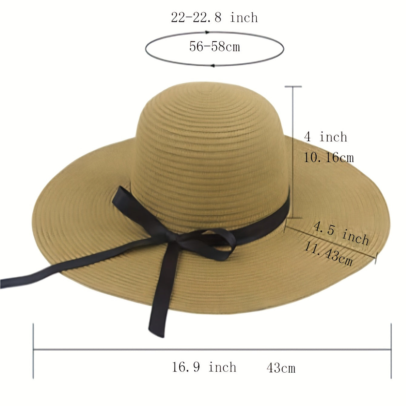 Wide Brim UV Protection Straw Sun Hat for Women