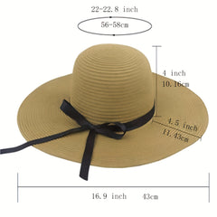 Wide Brim UV Protection Straw Sun Hat for Women