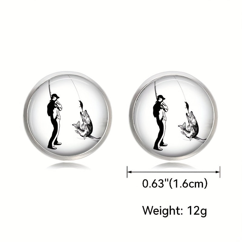 Fishing Cufflinks Stainless Steel Cufflinks