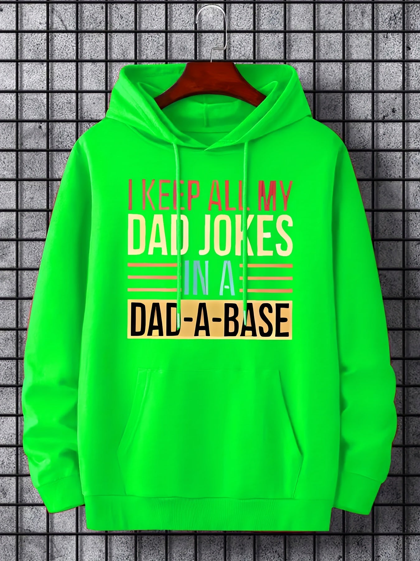 Dad Jokes Print Hoodie Men's Casual Sweatshirt