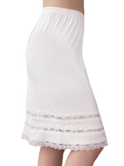 Lace Solid Skirt Mid Rise Stretch Petticoat