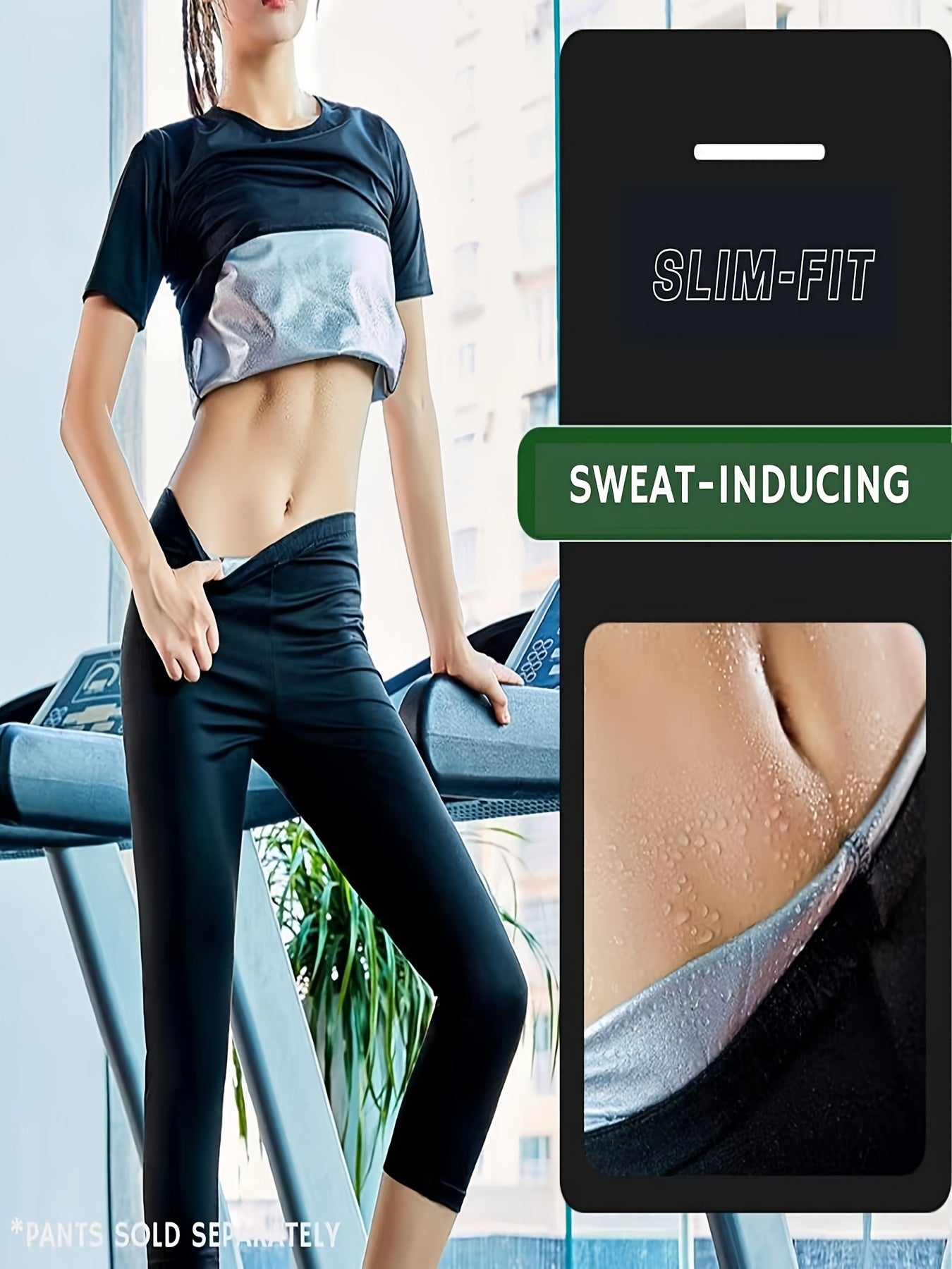 Sauna Sweat Short Sleeve T shirt Round Neck Women's Activewear