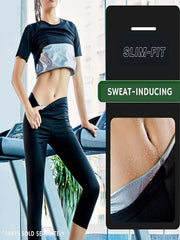 Sauna Sweat Short Sleeve T shirt Round Neck Women's Activewear