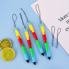 Bendable Deformation Pen with Strap - Black