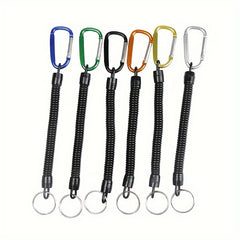 10pcs Fishing Lanyard Coiled Tether Carabiner Pliers Accessories