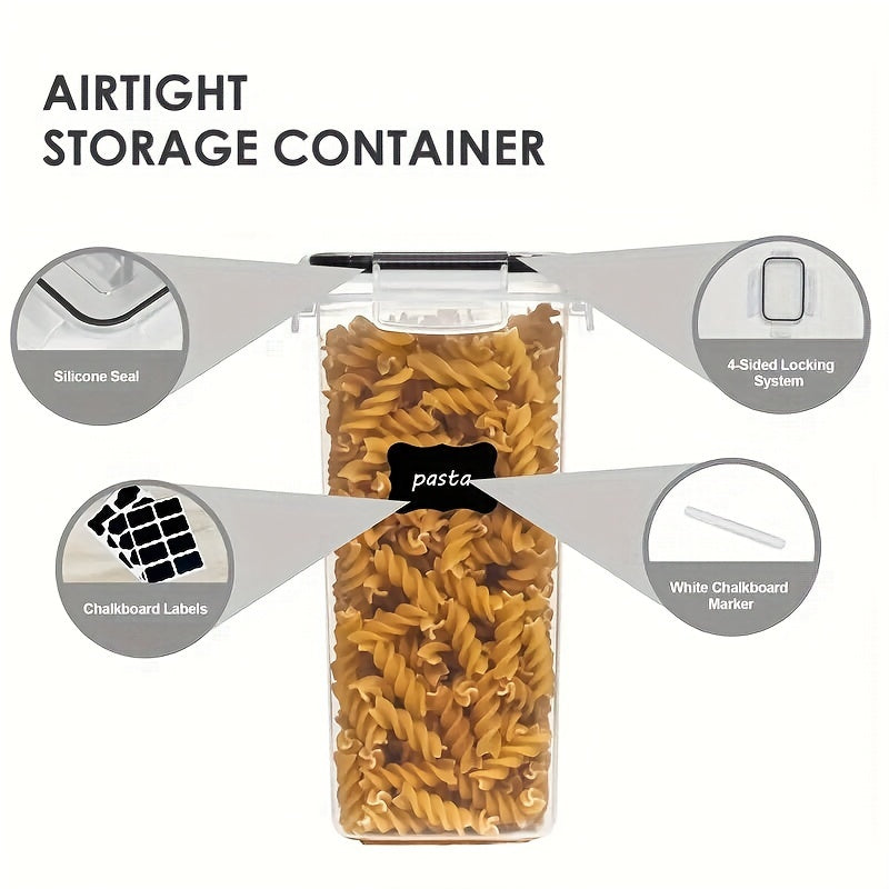 7pcs Kitchen Sealed Jar Cereals Storage Box Plastic Container