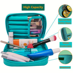 Waterproof Patent Leather Clutch Bag for Cosmetics Brushes and Toiletries