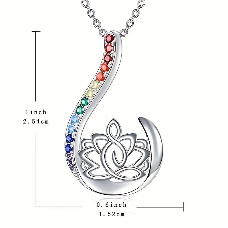 7 Chakra Pendant Yoga Chakra Healing Stone Necklace Women's Energy Balance