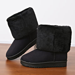 Women's Fleece Lined Winter Snow Boots Anti Slip Mid Calf Boots