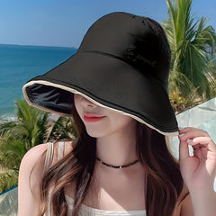 Wide Brim Ponytail Visor Hat UV Protection Sun Hat