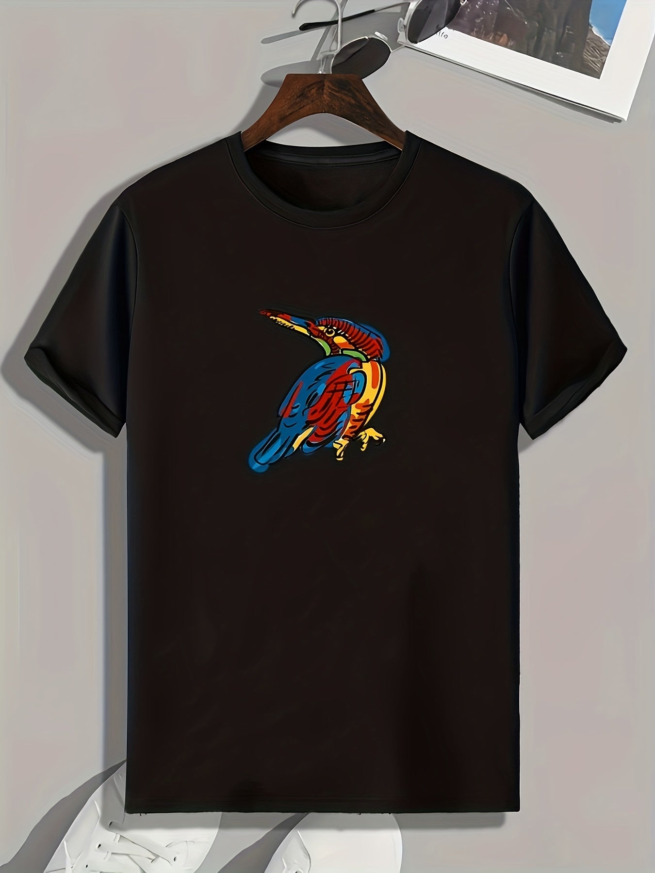 Bird Print Men's Graphic Tee Casual Comfy Summer Shirt