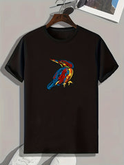 Bird Print Men's Graphic Tee Casual Comfy Summer Shirt