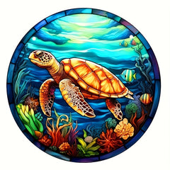 Sea Plant Turtle Fish Stained Acrylic Window Hanging Suncatcher