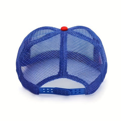 American Flag Print Mesh Trucker Hat Patriotic Sun Hat