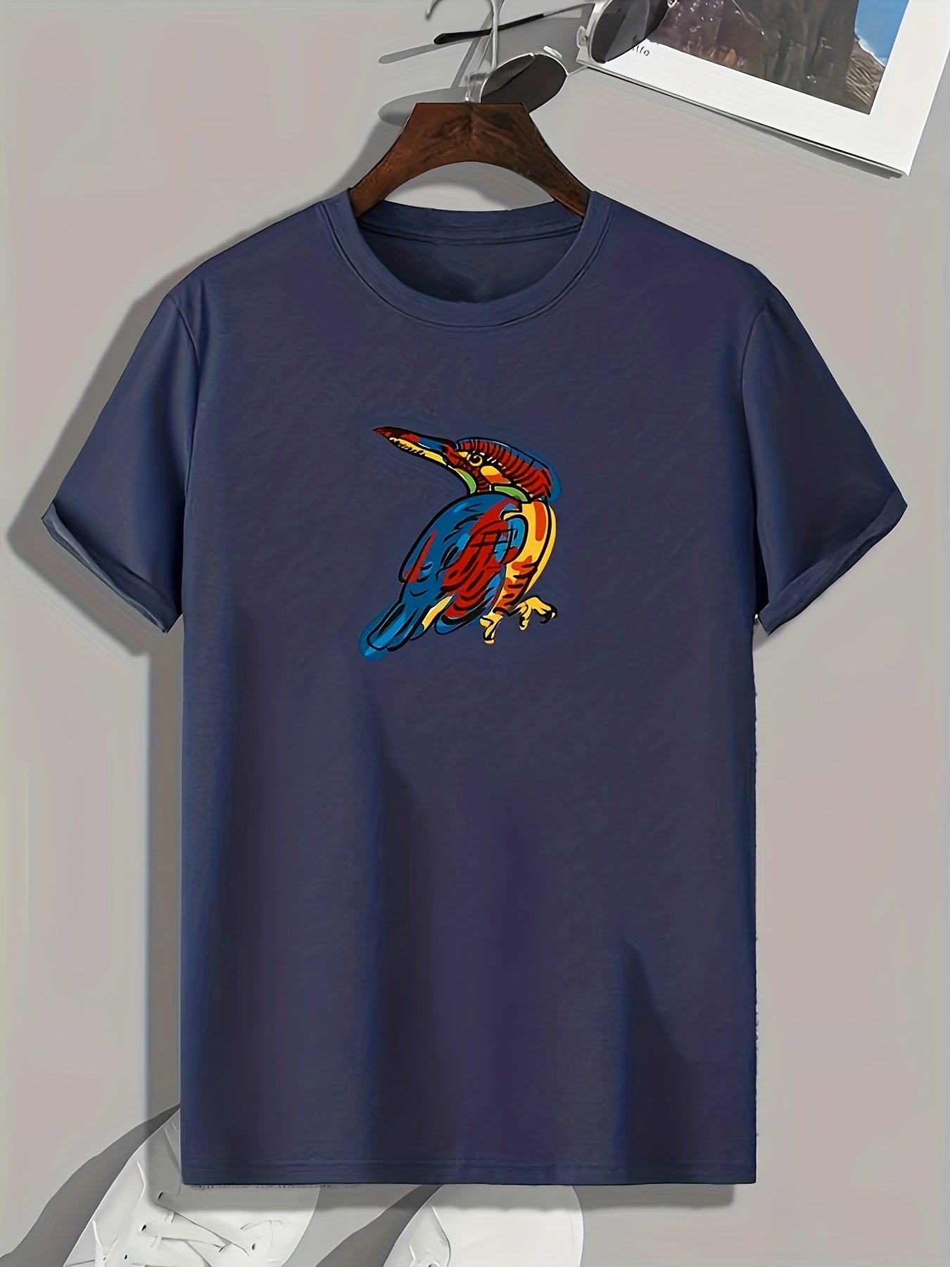Bird Print Men's Graphic Tee Casual Comfy Summer Shirt