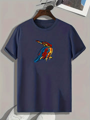 Bird Print Men's Graphic Tee Casual Comfy Summer Shirt
