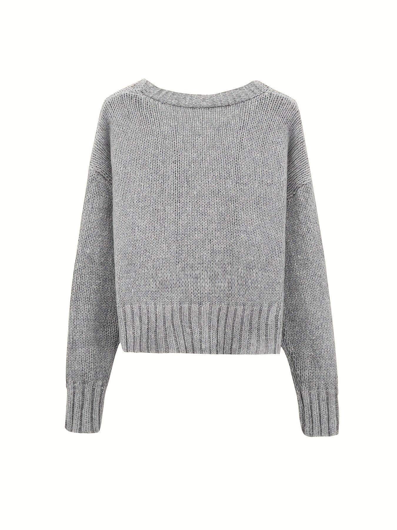 Solid Button Up Cardigan Long Sleeve Women's Clothing
