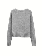 Solid Button Up Cardigan Long Sleeve Women's Clothing