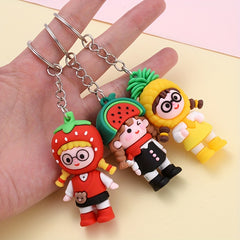 Cartoon Fruit Girl Keychain Watermelon Strawberry Pendant Ornament