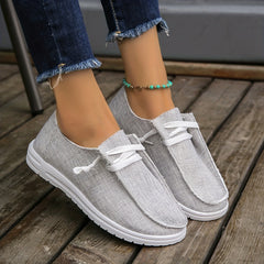 Women's Lace Up Loafer Shoes Round Toe Slip On Sneakers